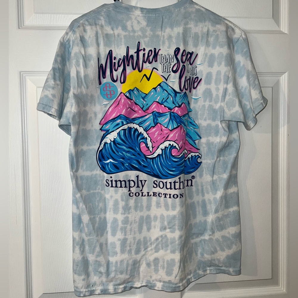 Simply Southern Light Blue Tie-Dye Tee